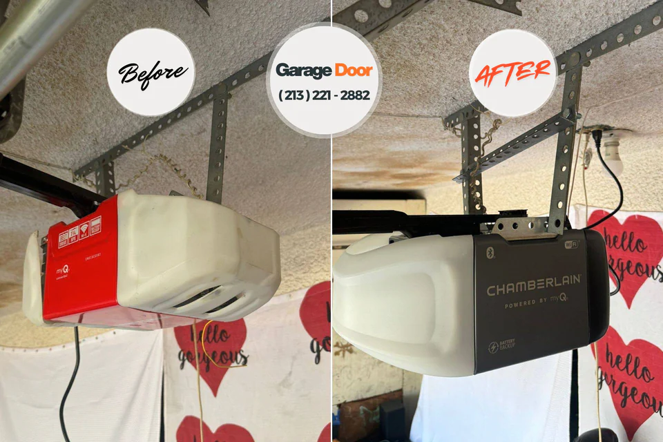 Before and after: garage door repair Navarre Beach, FL